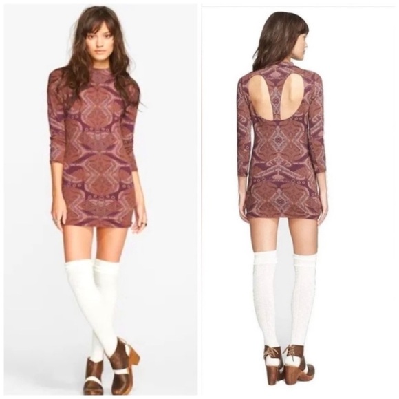 FREE PEOPLE Cute N Cozy Cutout Bodycon Dress - Picture 1 of 9
